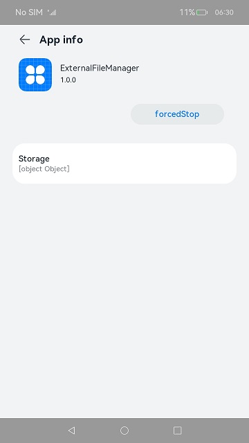 Application details screen